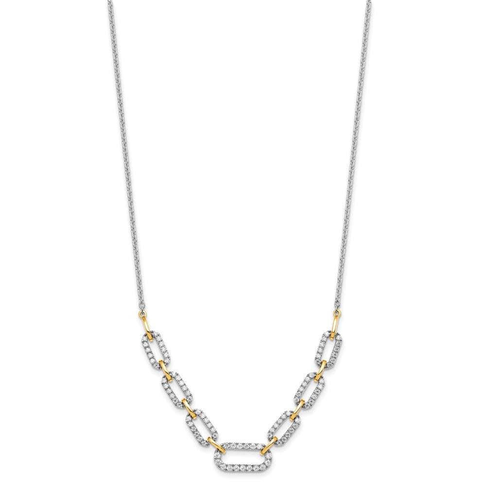 14k Two-tone 1 carat Lab Grown Diamond VS/SI+ G+ 18 inch Fashion Link Necklace