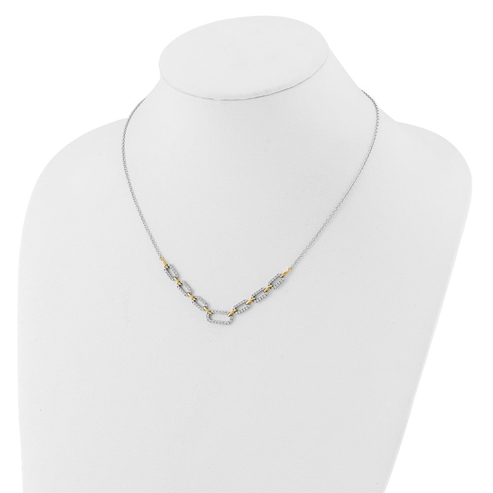 14k Two-tone 1 carat Lab Grown Diamond VS/SI+ G+ 18 inch Fashion Link Necklace