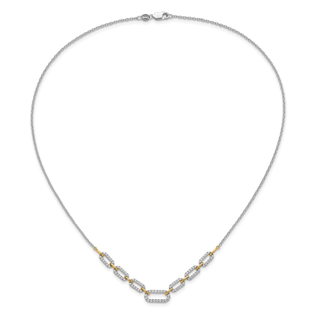 14k Two-tone 1 carat Lab Grown Diamond VS/SI+ G+ 18 inch Fashion Link Necklace