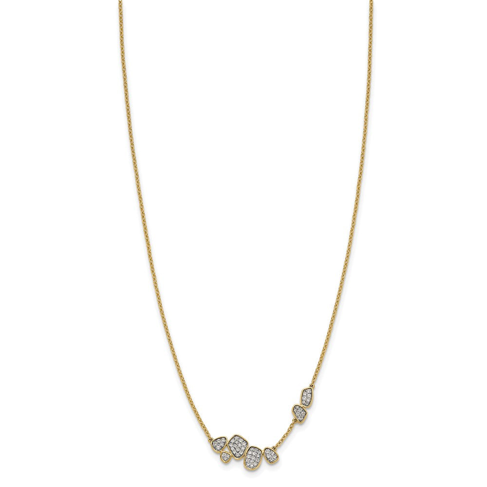 14k 1/2 carat Lab Grown Diamond VS/SI+ G+ Complete 16 inch Fashion Cluster Necklace