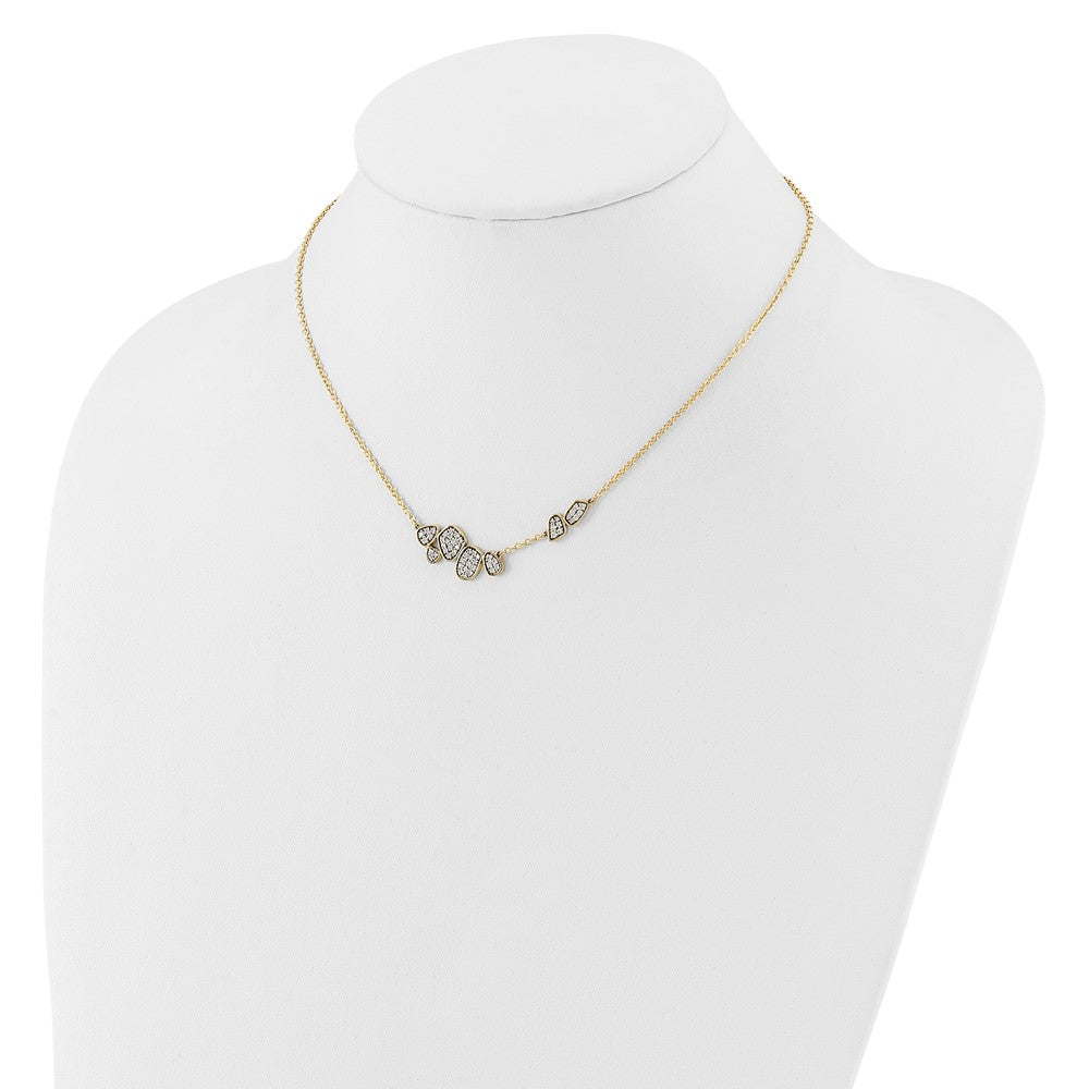 14k 1/2 carat Lab Grown Diamond VS/SI+ G+ Complete 16 inch Fashion Cluster Necklace