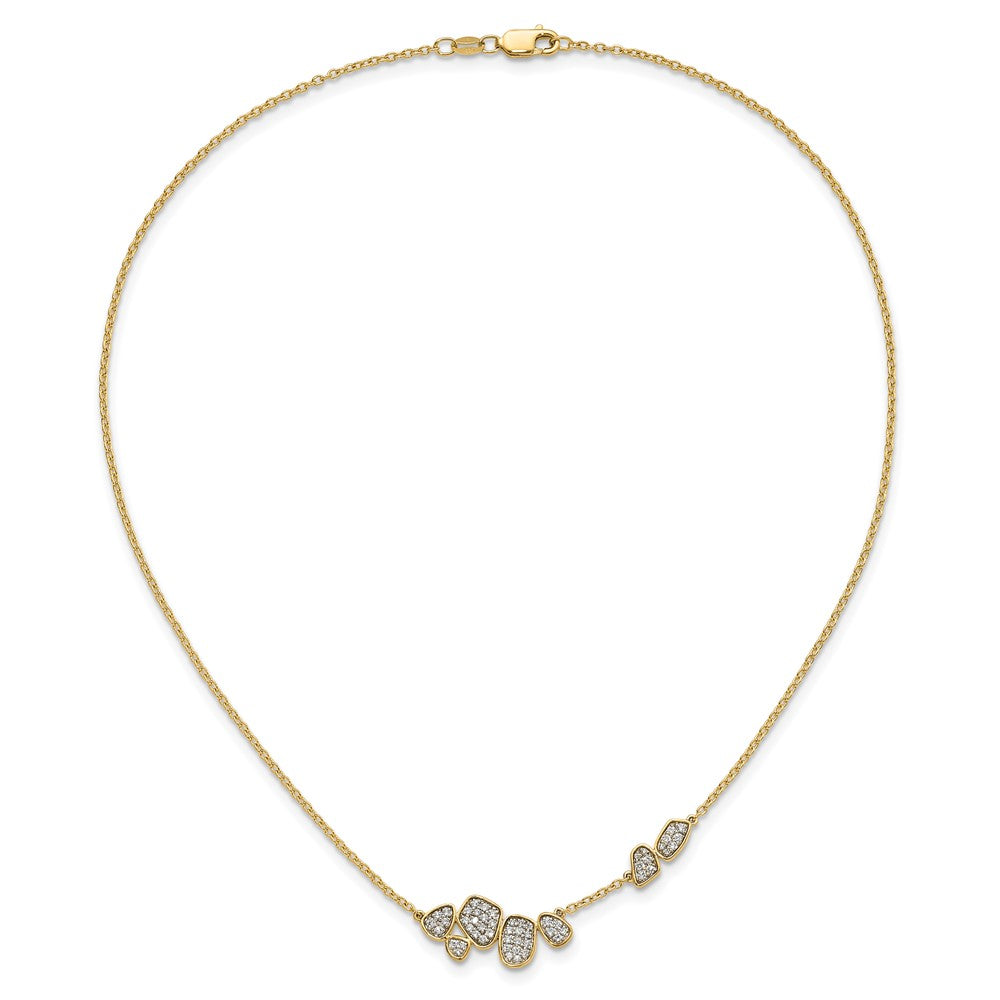 14k 1/2 carat Lab Grown Diamond VS/SI+ G+ Complete 16 inch Fashion Cluster Necklace
