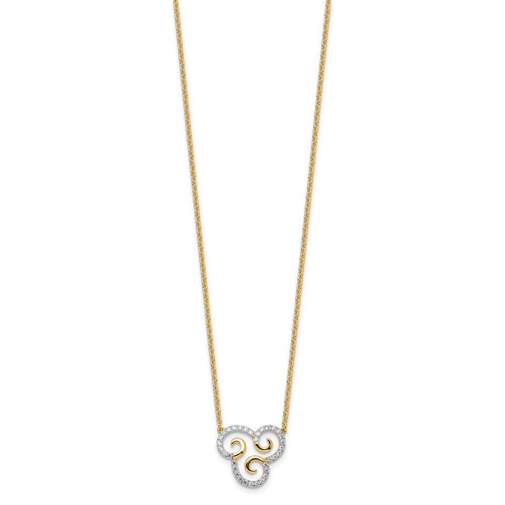 14k 1/4 carat Lab Grown Diamond VS/SI+ G+ Complete Swirls 18 inch Necklace