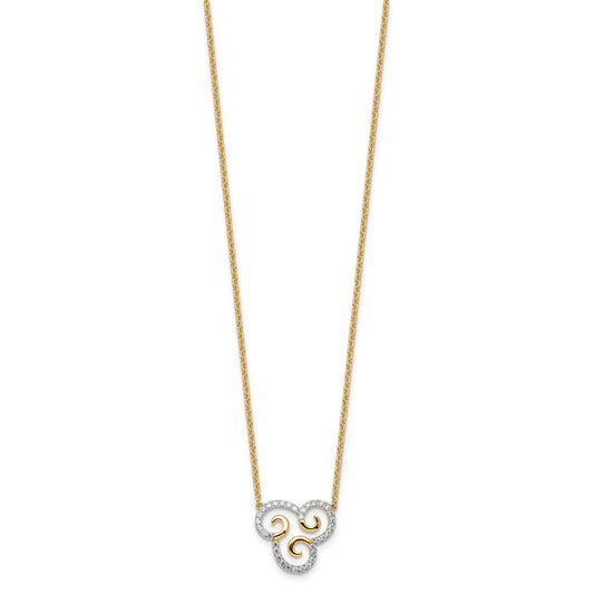 14k 1/4 carat Lab Grown Diamond VS/SI+ G+ Complete Swirls 18 inch Necklace