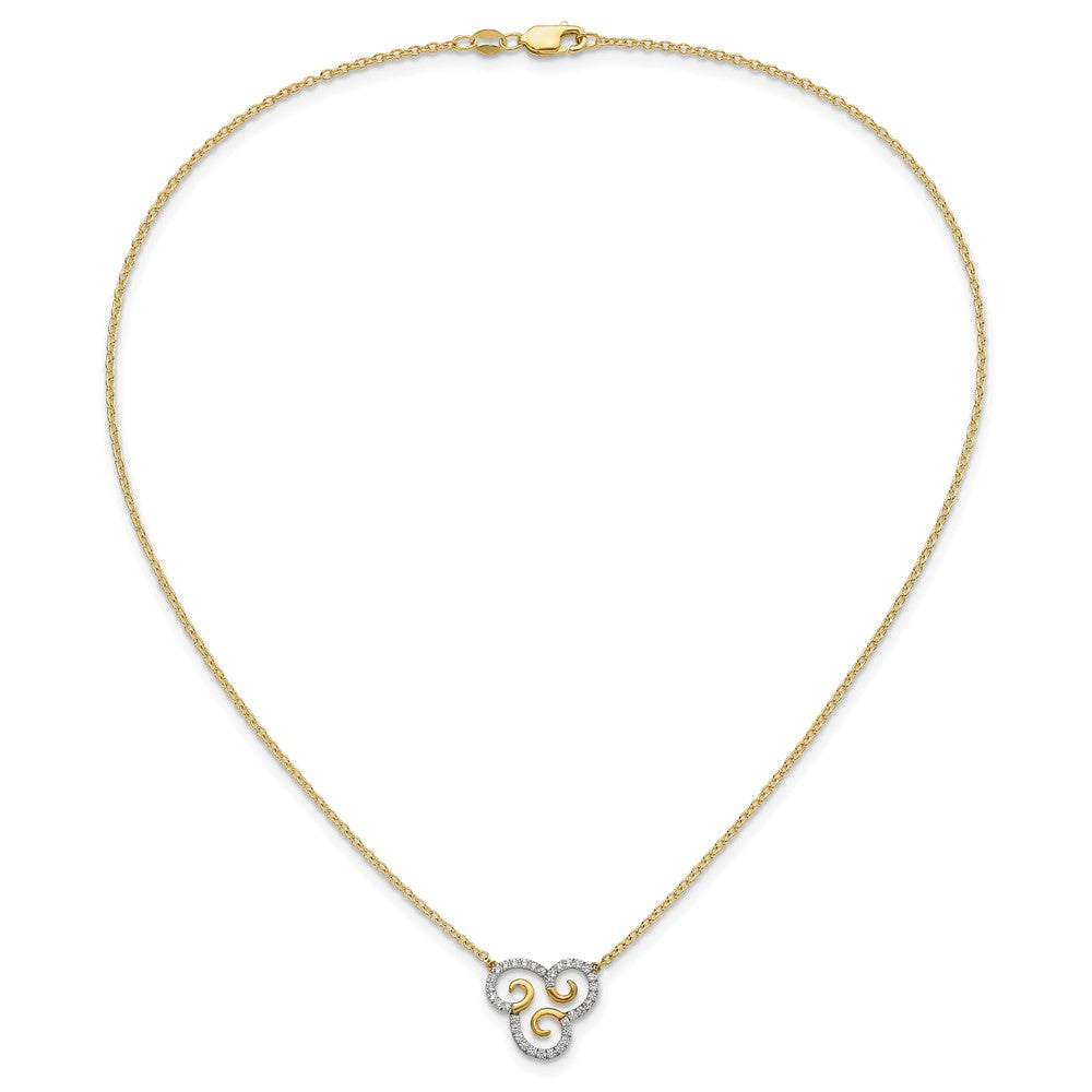 14k 1/4 carat Lab Grown Diamond VS/SI+ G+ Complete Swirls 18 inch Necklace