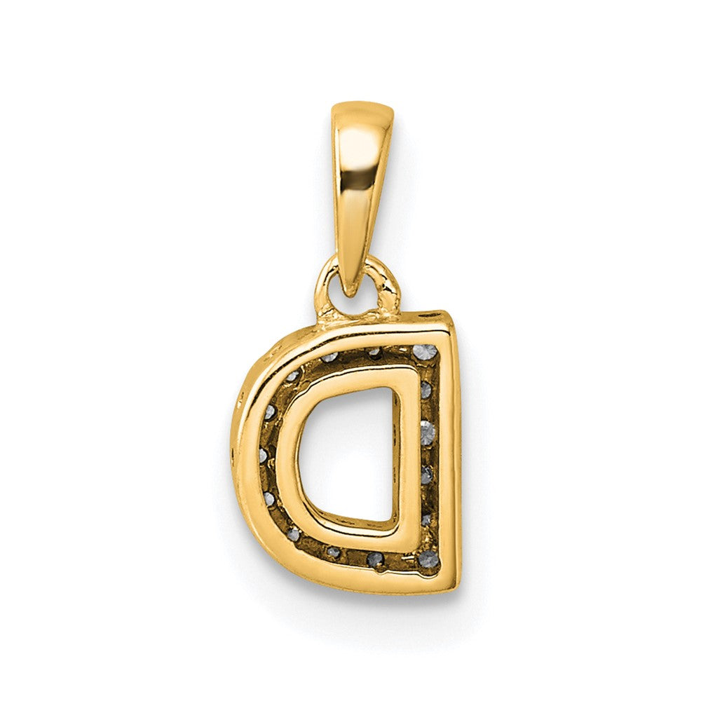 10k 1/20 carat Diamond Letter D Initial with Bail Pendant