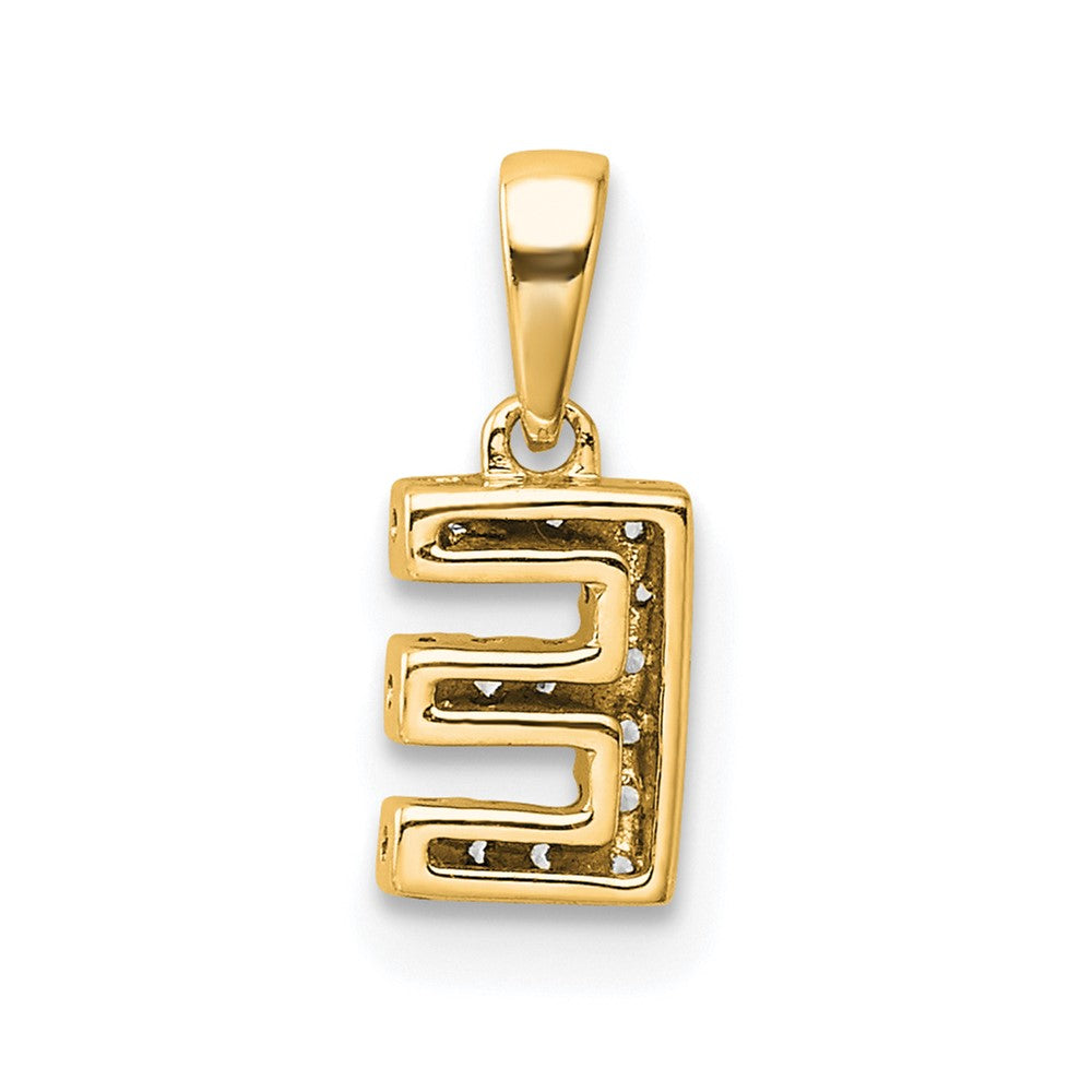 10k 1/20 carat Diamond Letter E Initial with Bail Pendant