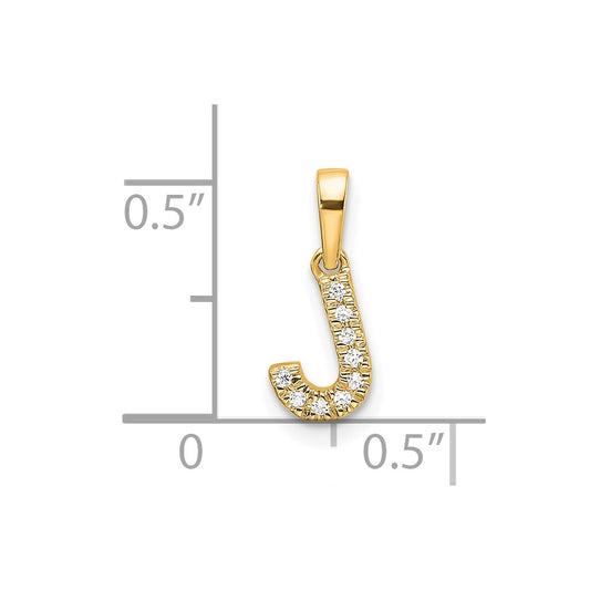 10k 1/20 carat Diamond Letter J Initial with Bail Pendant