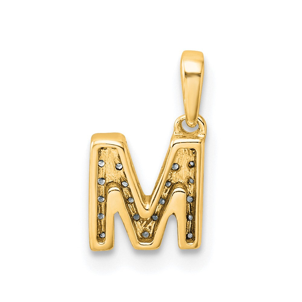 10k 1/10 carat Diamond Letter M Initial with Bail Pendant