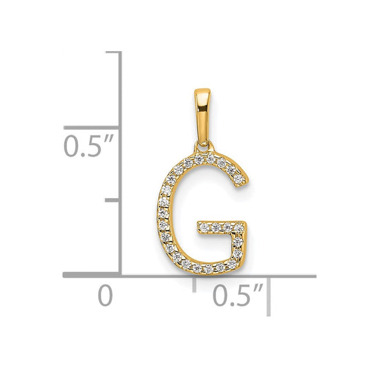 10k 1/15 carat Diamond Letter G Initial Pendant