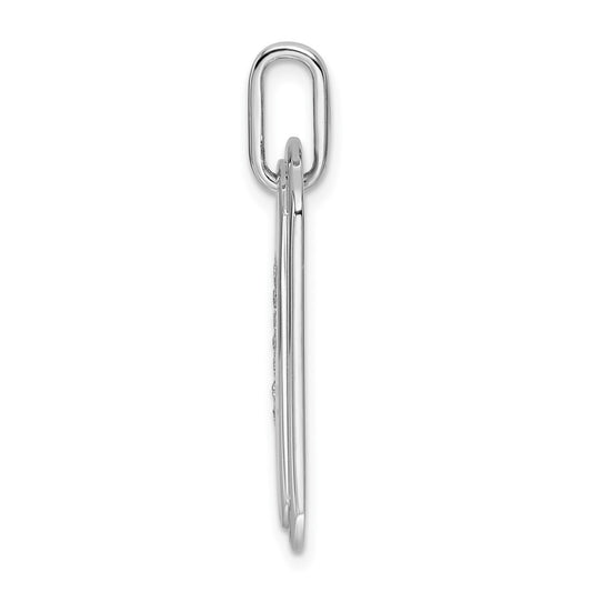 14K White Gold Diamond Initial Y Dog Tag Charm