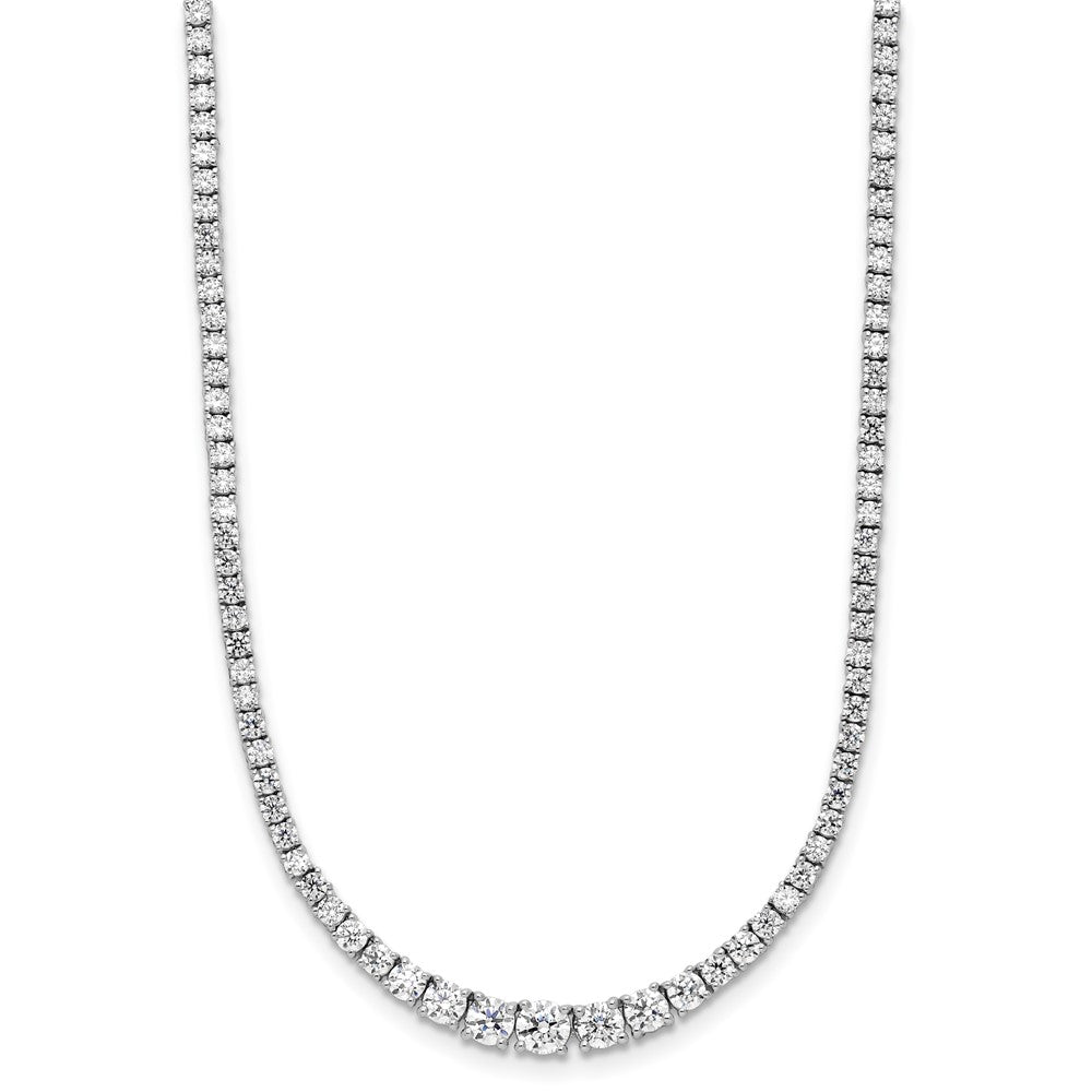 14k White Gold 5 carat Lab Grown Diamond VS/SI+ G+ Adjustable to 24 inch Tennis Bolo Necklace