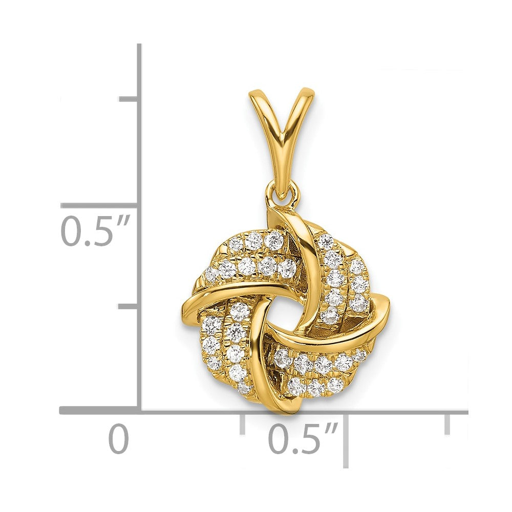 14k 1/5 carat Lab Grown Diamond VS/SI+ G+ Complete Love Knot Pendant