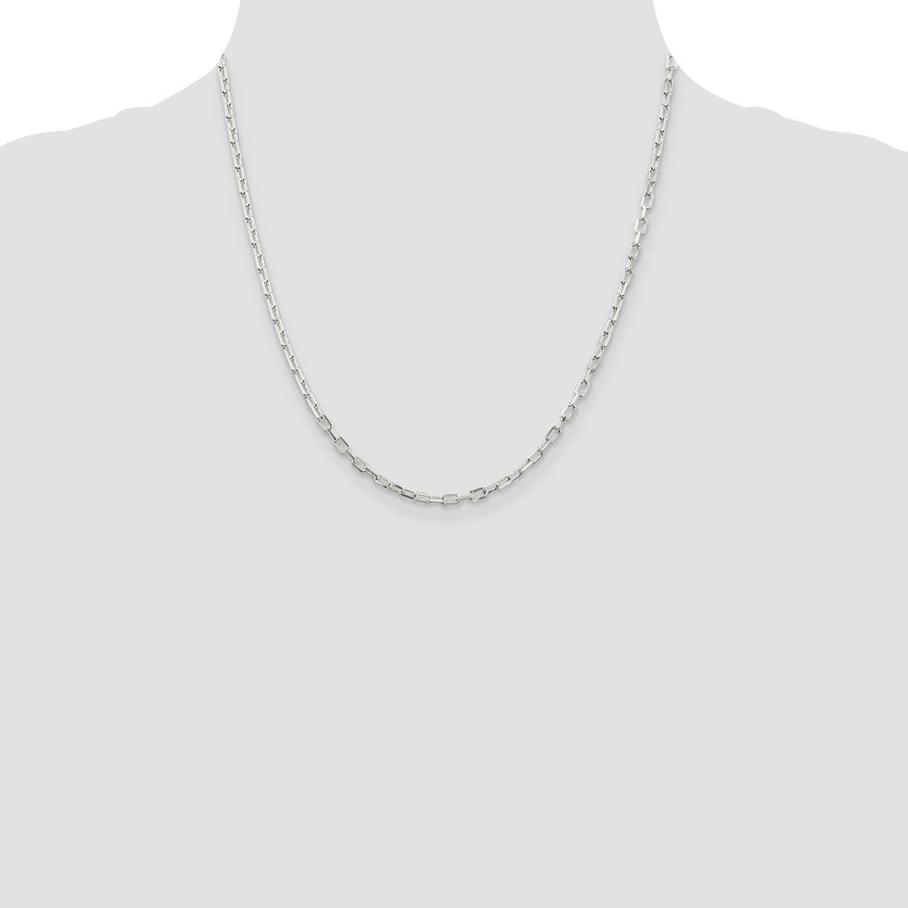 Sterling Silver 2.9mm Diamond-cut Long Link Cable Chain