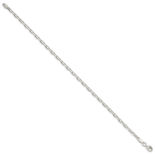 Sterling Silver 2.9mm Diamond-cut Long Link Cable Chain