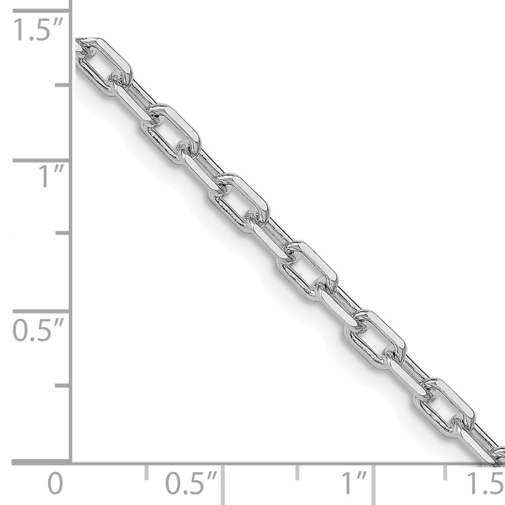 Sterling Silver Rhodium-plated 3.75mm Diamond-cut Long Link Cable Chain
