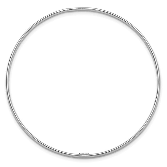 Sterling Silver Rhodium-plated Polished 2.40mm Slip on Bangle