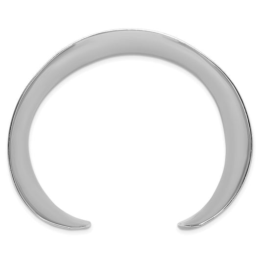 Sterling Silver Polished 40mm Concave Cuff Bangle