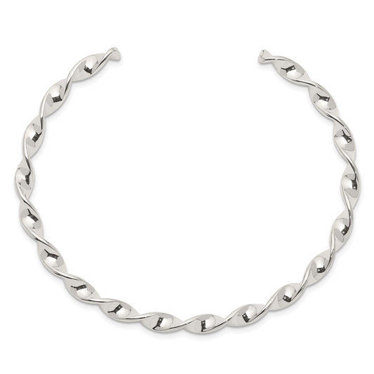 Sterling Silver Twist Cuff Bangle