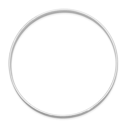 Sterling Silver Rhodium-plated Satin Finish 4.00mm Slip-on Bangle