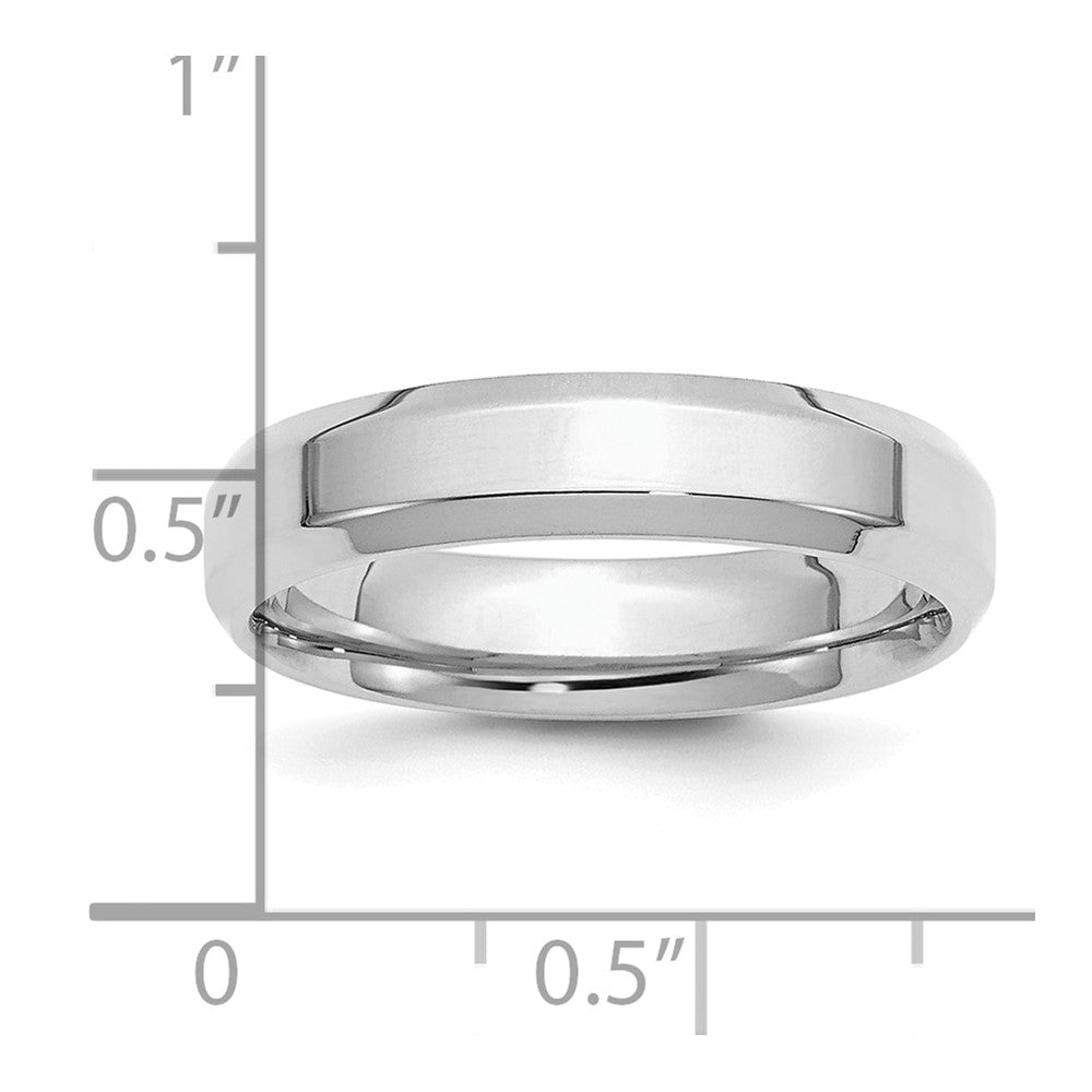 Sterling Silver Rhodium-plated 5mm Bevel Edge Size 12 Band
