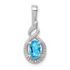Sterling Silver Rhodium-plated Swiss Blue Topaz & Diam. Pendant