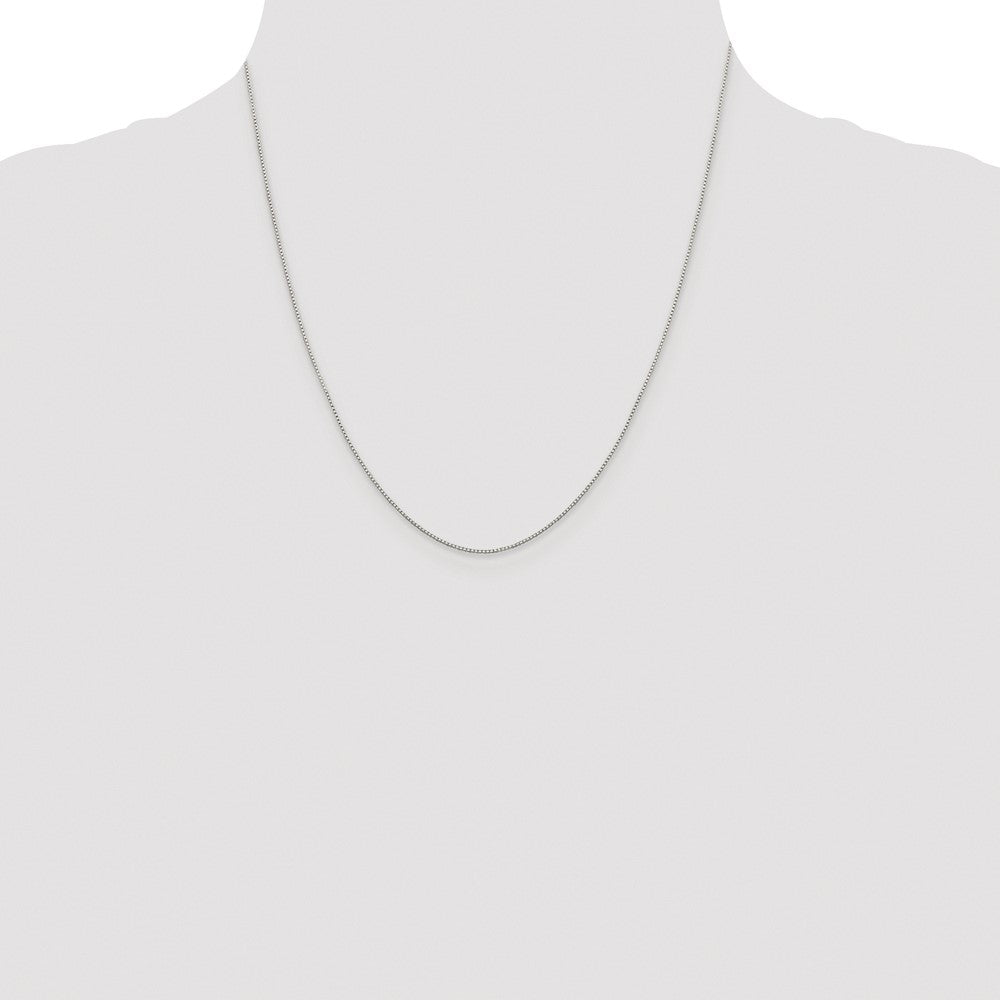 Sterling Silver Rhodium-plated .8mm 8 Sided Box Chain