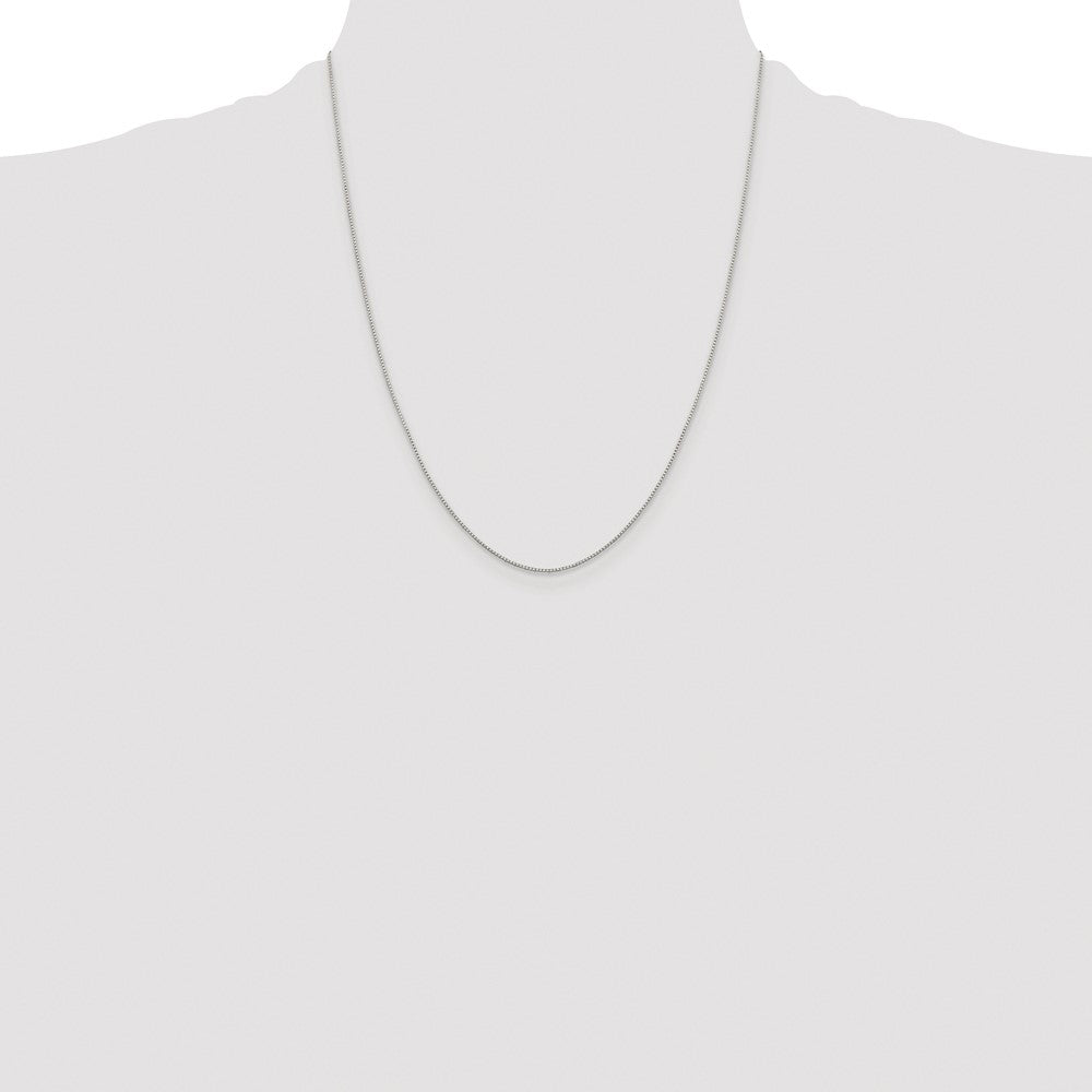 Sterling Silver Rhodium-plated .8mm 8 Sided Box Chain