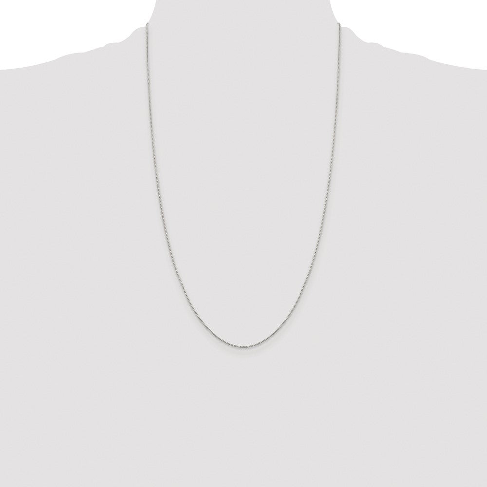 Sterling Silver Rhodium-plated .8mm 8 Sided Box Chain