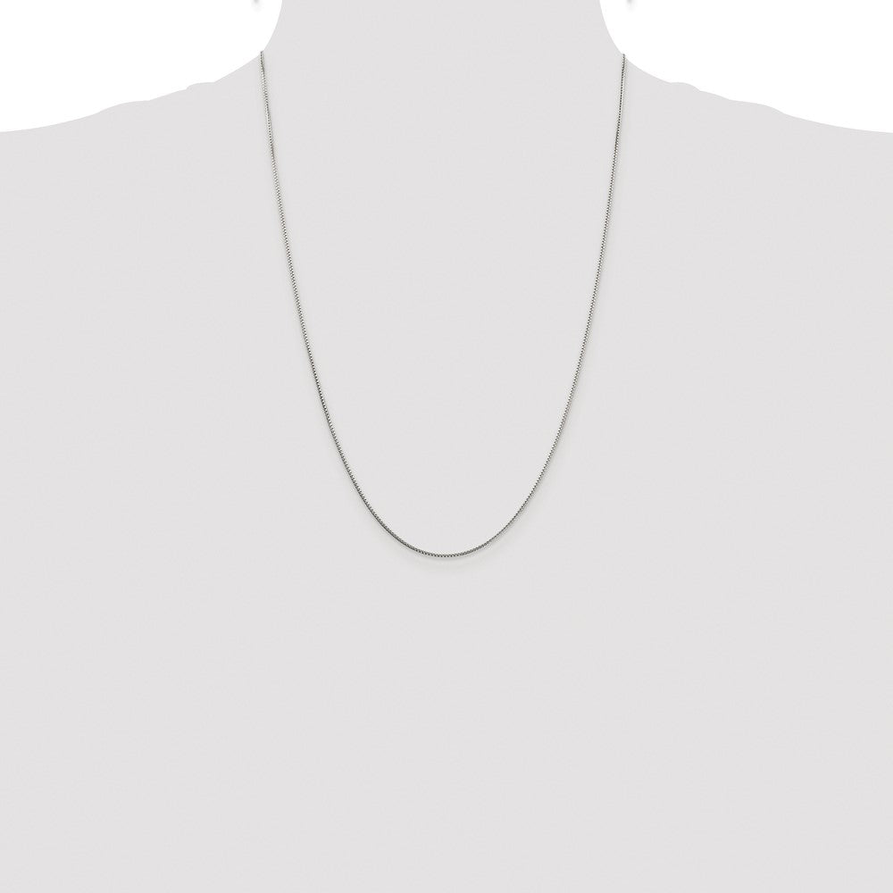 Sterling Silver Rhodium-plated 1mm 8 Sided Box Chain