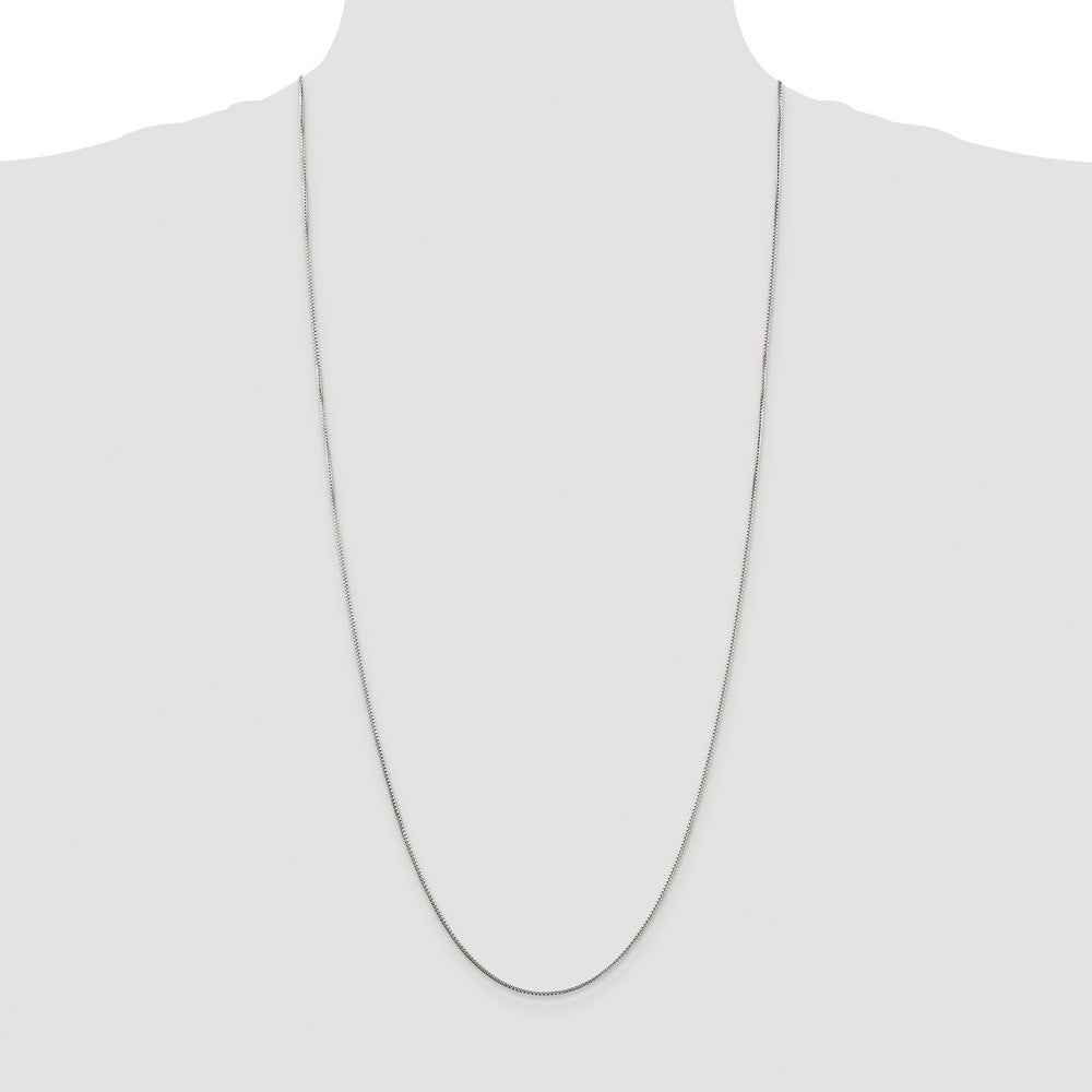 Sterling Silver Rhodium-plated 1mm 8 Sided Box Chain