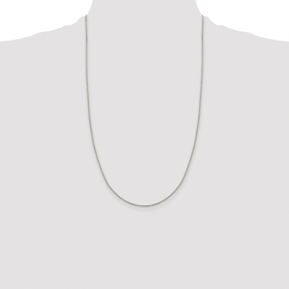 Sterling Silver Rhodium-plated 1.15mm 8 Sided Diamond-cut Box Chain