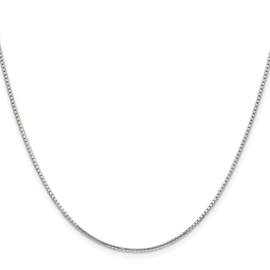 Sterling Silver Rhodium-plated 1.25mm 8 Sided Box Chain