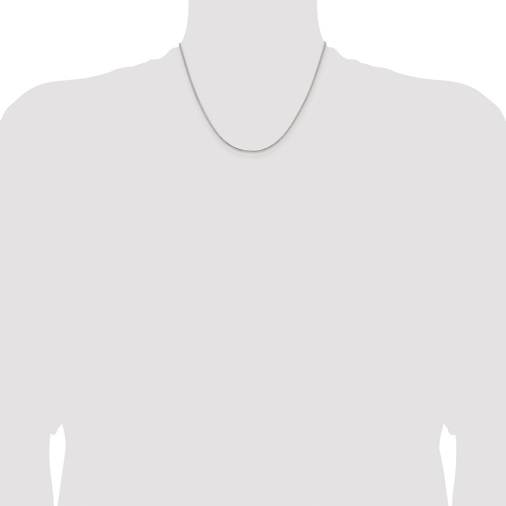 Sterling Silver Rhodium-plated 1.25mm 8 Sided Box Chain