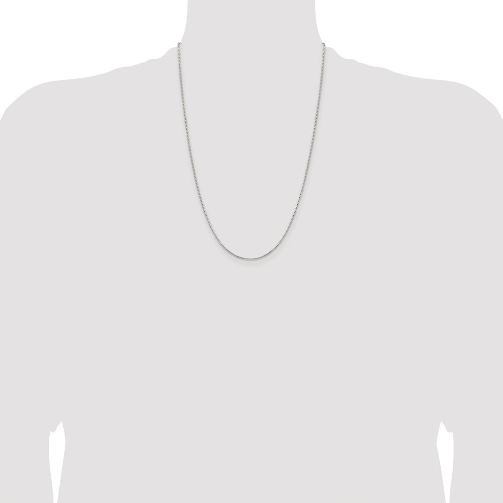 Sterling Silver Rhodium-plated 1.25mm 8 Sided Diamond-cut Box Chain