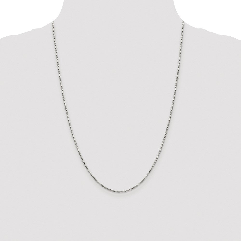 Sterling Silver Rhodium-plated 1.35mm 8 Sided Box Chain