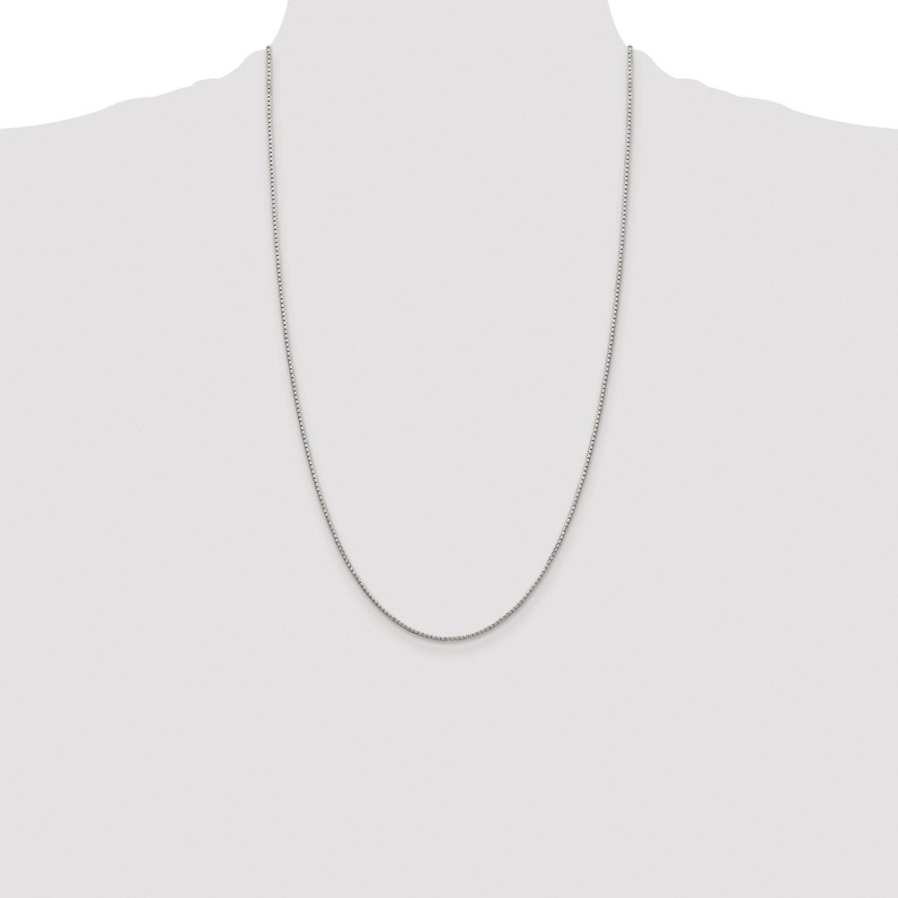 Sterling Silver Rhodium-plated 1.35mm 8 Sided Box Chain