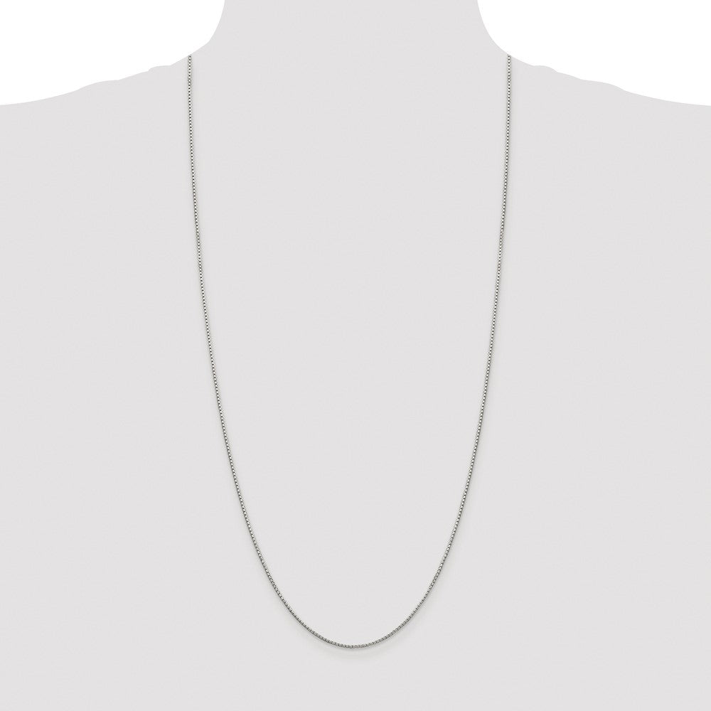 Sterling Silver Rhodium-plated 1.35mm 8 Sided Box Chain