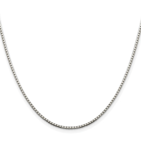 Sterling Silver Rhodium-plated 1.5mm 8 Sided Box Chain