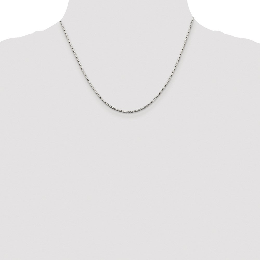 Sterling Silver Rhodium-plated 1.5mm 8 Sided Diamond-cut Box Chain