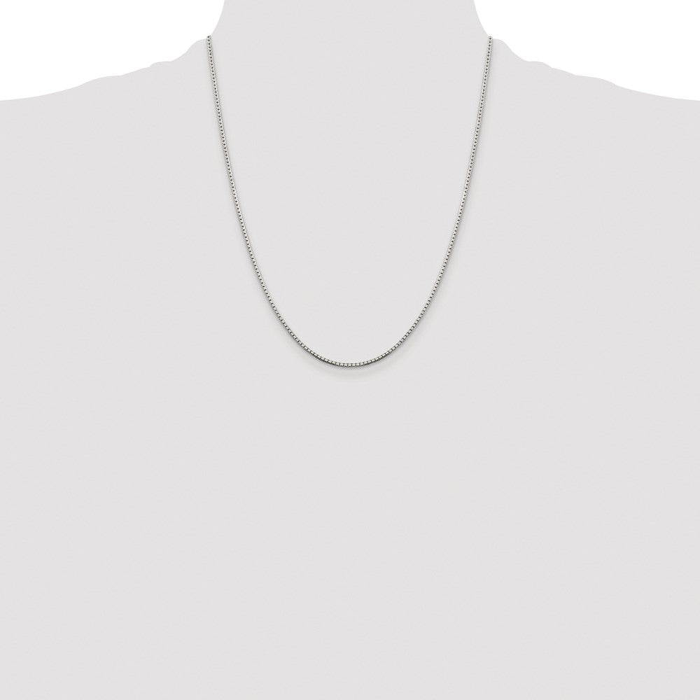 Sterling Silver Rhodium-plated 1.5mm 8 Sided Box Chain