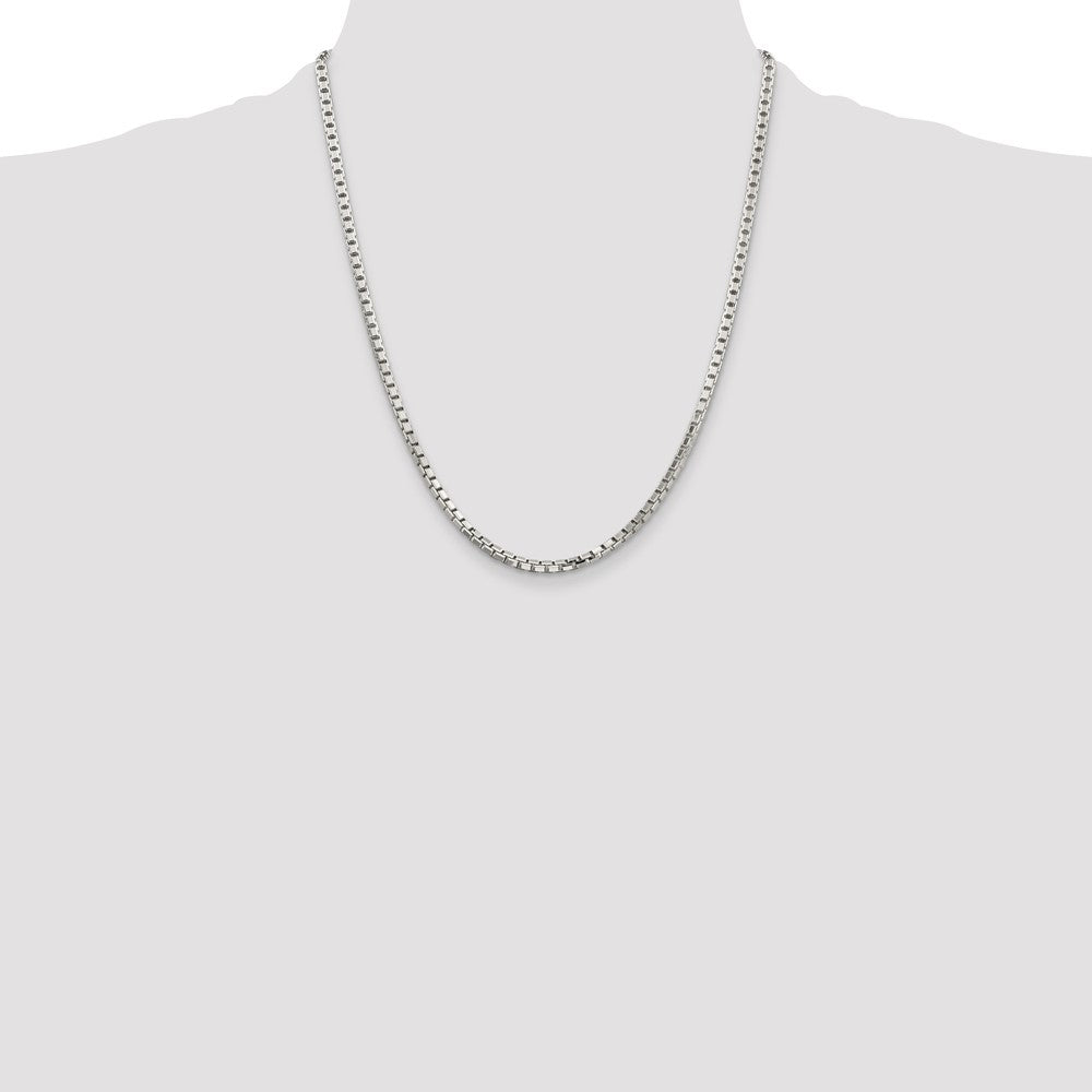 Sterling Silver 2.9mm 8 Sided Box Chain