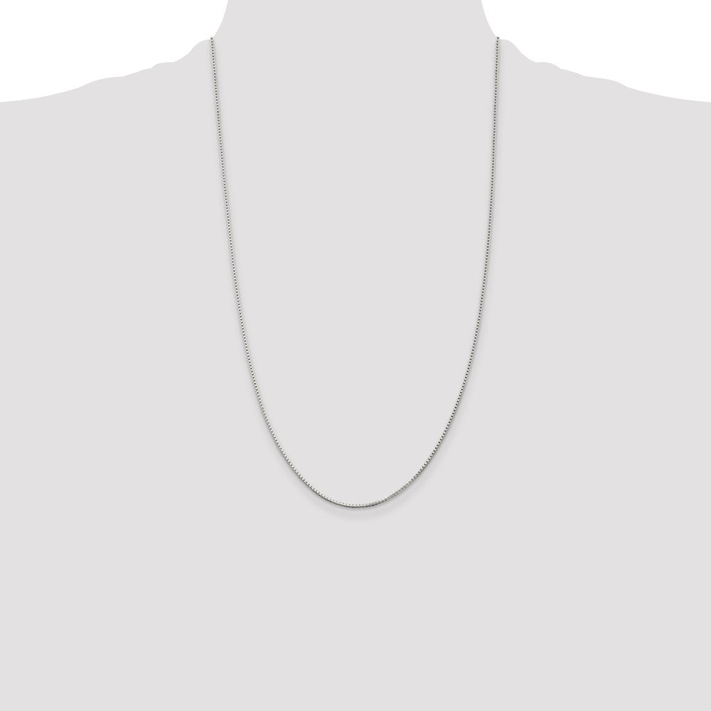 Sterling Silver Rhodium-plated 1.25mm Box Chain