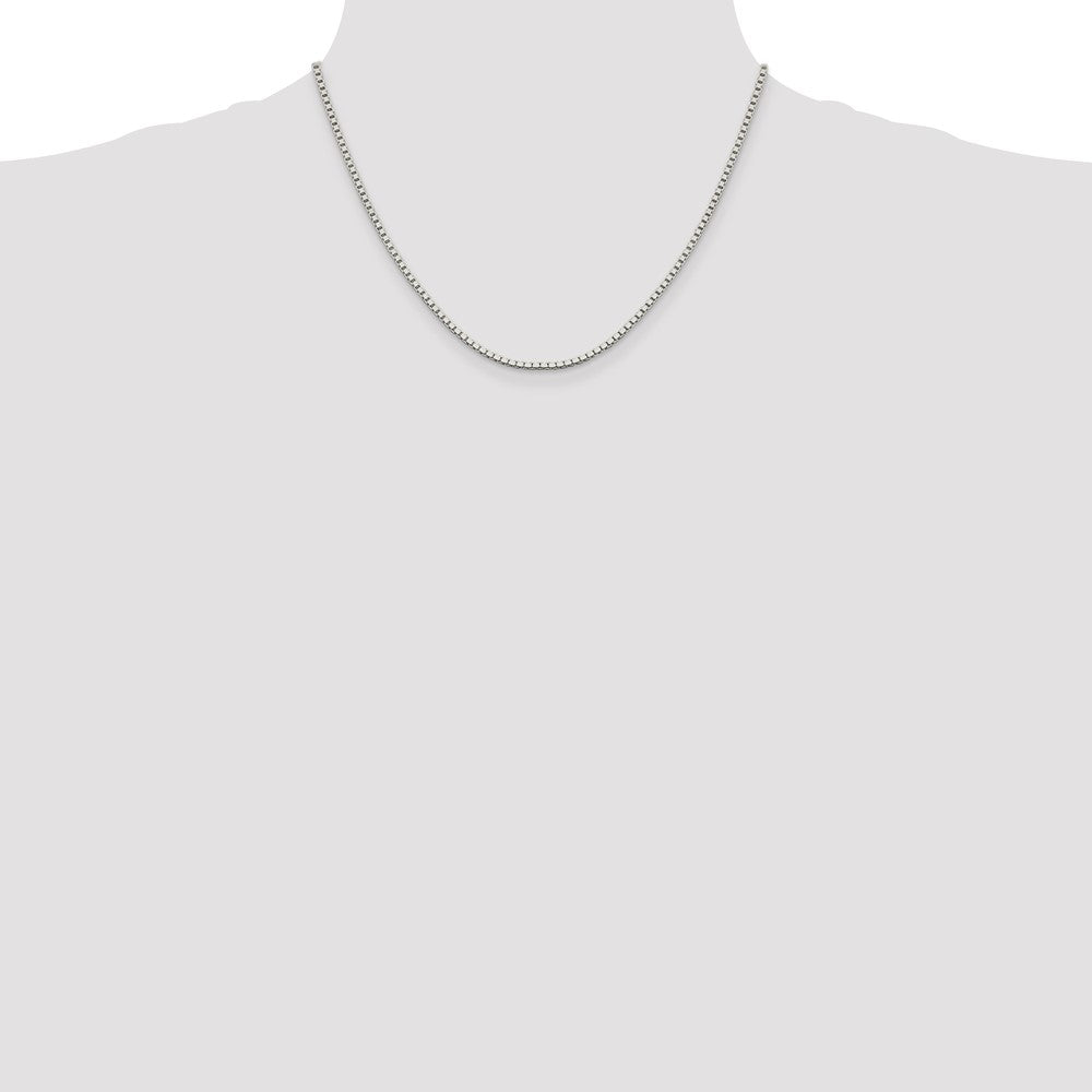 Sterling Silver 1.9mm Box Chain w/2in ext.