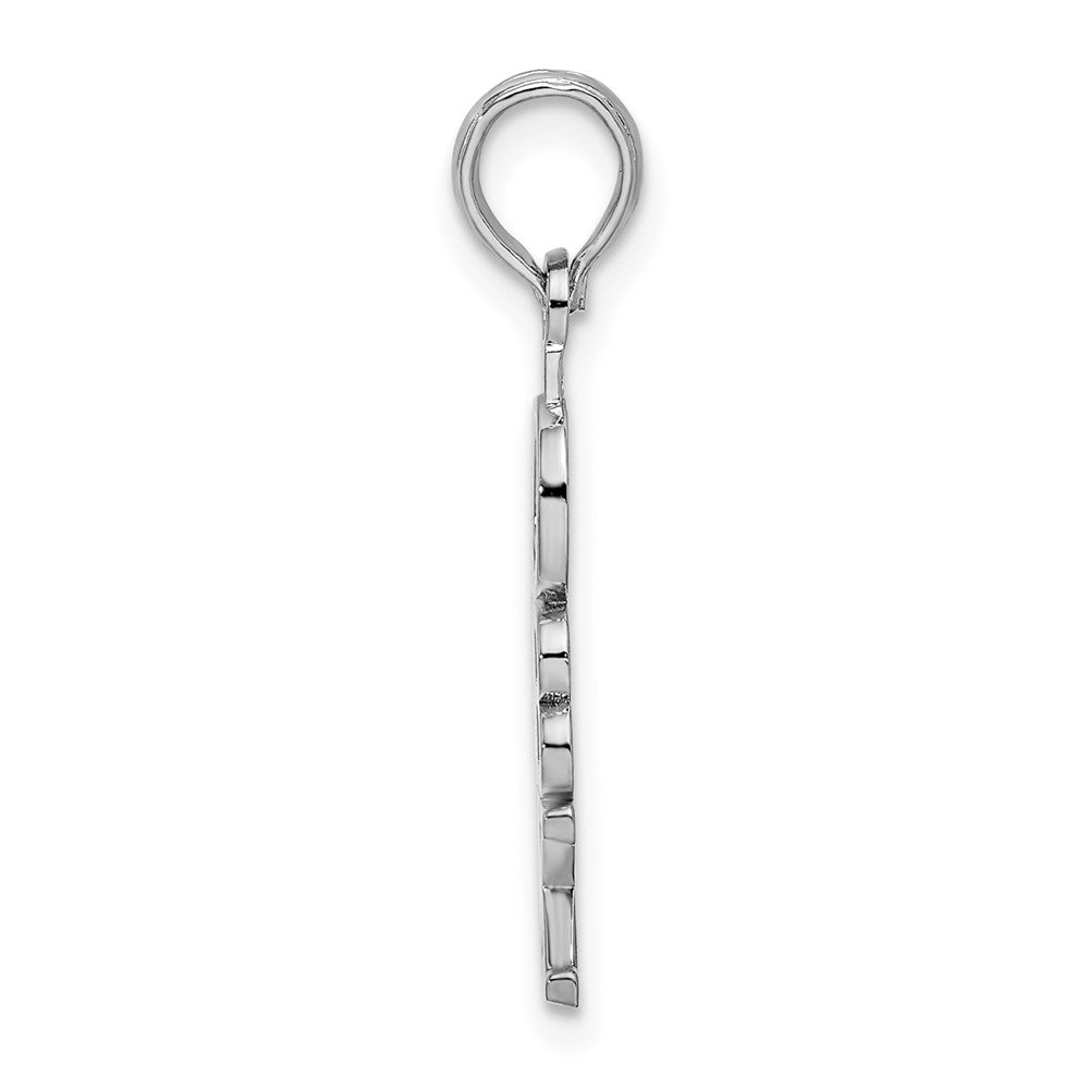 De-Ani Sterling Silver Rhodium-plated Polished Vertical OBX Pendant