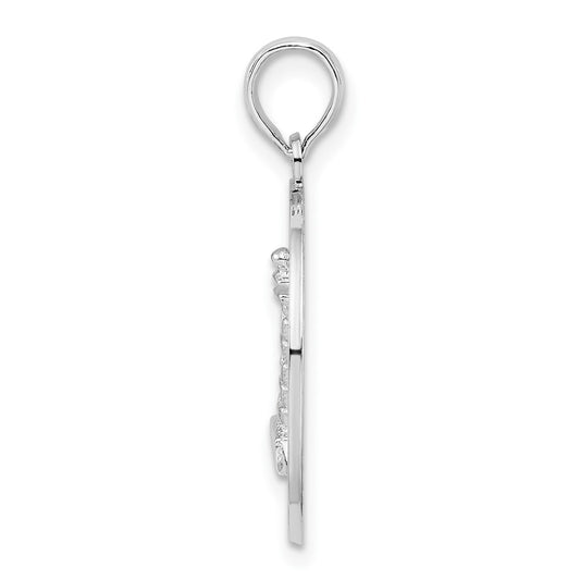 De-Ani Sterling Silver Rhodium-Plated St. Augustine with Lighthouse Circle Pendant