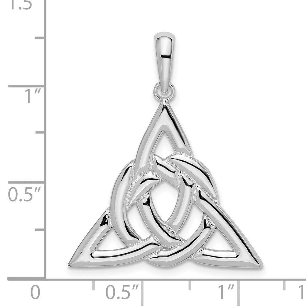 De-Ani Sterling Silver Rhodium-Plated Polished Celtic Trinity Knot Pendant