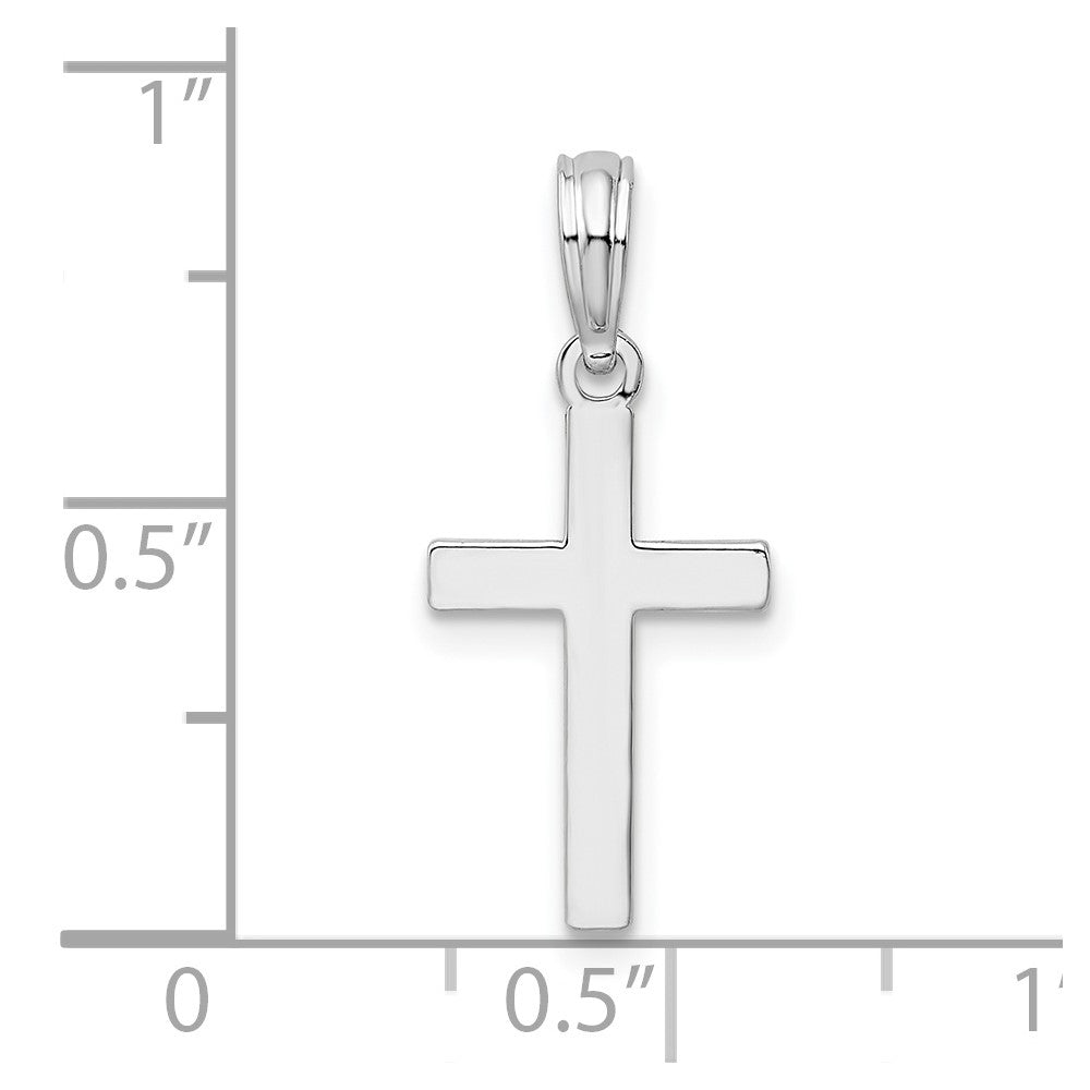 De-Ani Sterling Silver Rhodium-plated Polished Cross Pendant