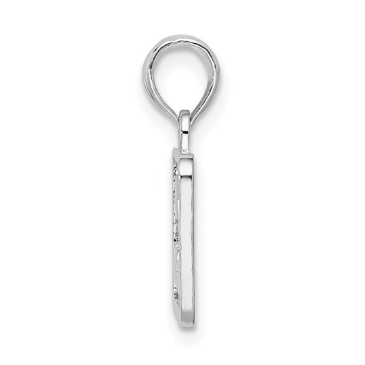 De-Ani Sterling Silver Rhodium-Plated OBX North Carolina License Plate Pendant