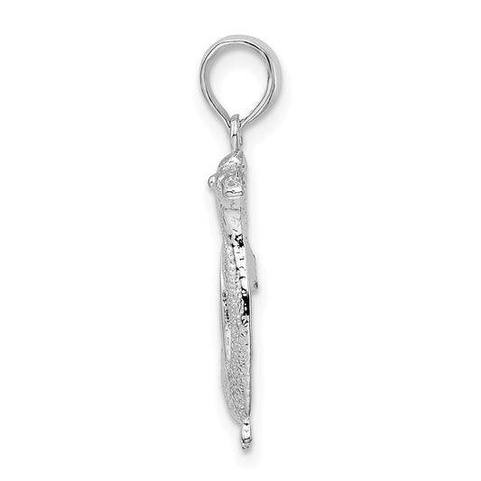 De-Ani Sterling Silver Rhodium-Plated Polished Penguin Pendant